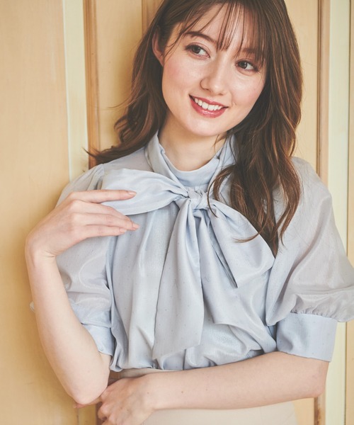 NOELA（ノエラ）の「シャイニーロゴドットブラウス（シャツ/ブラウス・レディース・オフホワイト/ベージュ/サックスブルー/ピンク・フリー）」の18枚目の写真