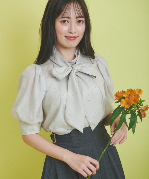 NOELA（ノエラ）の「シャイニーロゴドットブラウス（シャツ/ブラウス・レディース・オフホワイト/ベージュ/サックスブルー/ピンク・フリー）」の22枚目の写真