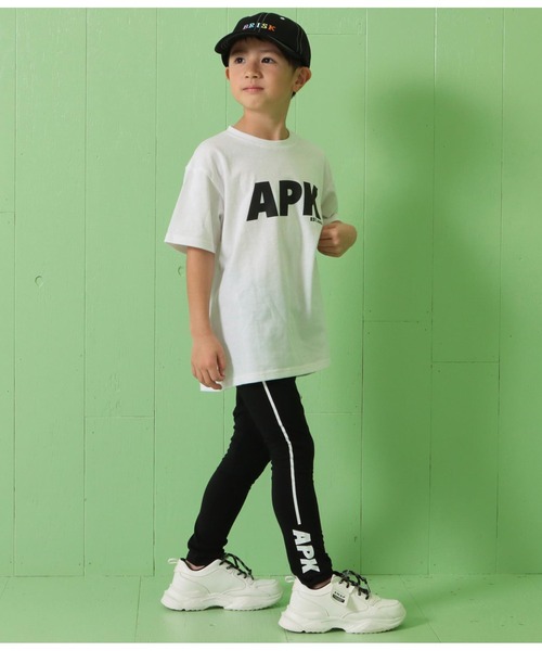 ANAP kids（アナップキッズ）の「APKロゴTシャツ+レギンスセット（Tシャツ/カットソー・キッズ・ホワイト/グレー/ブラック・130cm/120cm/110cm）」の6枚目の写真