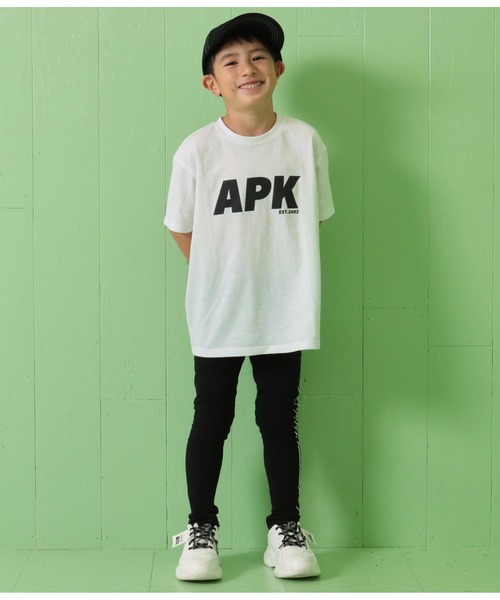 ANAP kids（アナップキッズ）の「APKロゴTシャツ+レギンスセット（Tシャツ/カットソー・キッズ・ホワイト/グレー/ブラック・130cm/120cm/110cm）」の7枚目の写真