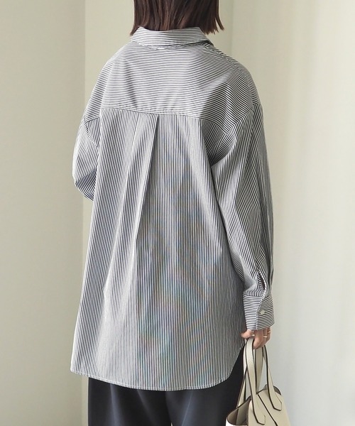 Riberry（リベリー）の「ストライプシャツ（シャツ/ブラウス・レディース・ネイビー/サックスブルー/グリーン・FREE）」の6枚目の写真