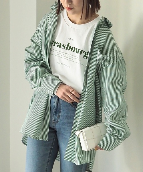 Riberry（リベリー）の「ストライプシャツ（シャツ/ブラウス・レディース・ネイビー/サックスブルー/グリーン・FREE）」の13枚目の写真