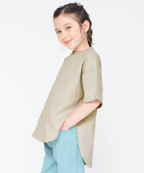 BRANSHES（ブランシェス）の「ビックシルエットTシャツ（Tシャツ/カットソー・キッズ・キャメル/アイボリー/ライトグリーン/ピンク/ブラック/その他・100/120/130/140/160/150/110）」の4枚目の写真