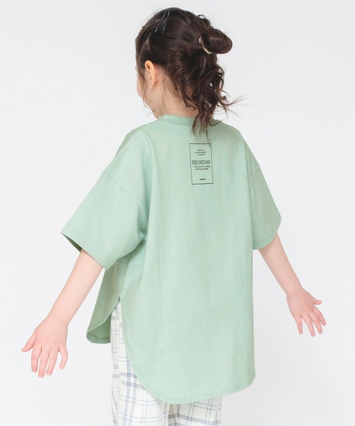 BRANSHES（ブランシェス）の「ビックシルエットTシャツ（Tシャツ/カットソー・キッズ・キャメル/アイボリー/ライトグリーン/ピンク/ブラック/その他・100/120/130/140/160/150/110）」の3枚目の写真