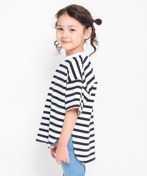 BRANSHES（ブランシェス）の「ビックシルエットTシャツ（Tシャツ/カットソー・キッズ・キャメル/アイボリー/ライトグリーン/ピンク/ブラック/その他・100/120/130/140/160/150/110）」の6枚目の写真