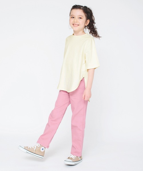 BRANSHES（ブランシェス）の「ビックシルエットTシャツ（Tシャツ/カットソー・キッズ・キャメル/アイボリー/ライトグリーン/ピンク/ブラック/その他・100/120/130/140/160/150/110）」の8枚目の写真