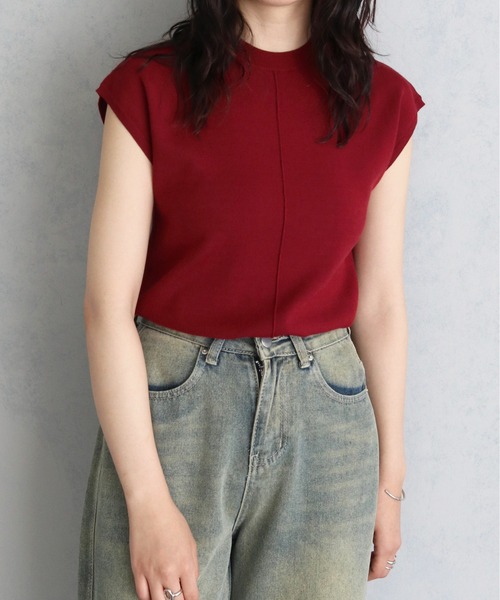 cheriella（シェリエラ）の「【cheriella】WEB限定ベーシックサマーニット４（ニット/セーター・レディース・ブルー/ブラック/カーキ/アイボリー/マスタード/チャコールグレー/グレイッシュベージュ/ブルーグリーン/ワイン・M）」の9枚目の写真