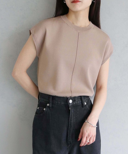 cheriella（シェリエラ）の「【cheriella】WEB限定ベーシックサマーニット４（ニット/セーター・レディース・ブルー/ブラック/カーキ/アイボリー/マスタード/チャコールグレー/グレイッシュベージュ/ブルーグリーン/ワイン・M）」の5枚目の写真