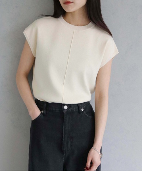 cheriella（シェリエラ）の「【cheriella】WEB限定ベーシックサマーニット４（ニット/セーター・レディース・ブルー/ブラック/カーキ/アイボリー/マスタード/チャコールグレー/グレイッシュベージュ/ブルーグリーン/ワイン・M）」の2枚目の写真