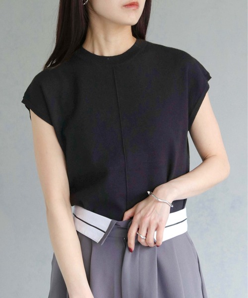 cheriella（シェリエラ）の「【cheriella】WEB限定ベーシックサマーニット４（ニット/セーター・レディース・ブルー/ブラック/カーキ/アイボリー/マスタード/チャコールグレー/グレイッシュベージュ/ブルーグリーン/ワイン・M）」の3枚目の写真