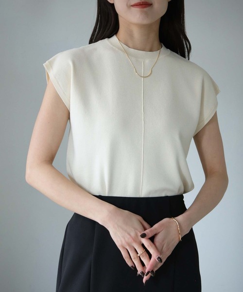 cheriella（シェリエラ）の「【cheriella】WEB限定ベーシックサマーニット４（ニット/セーター・レディース・ブルー/ブラック/カーキ/アイボリー/マスタード/チャコールグレー/グレイッシュベージュ/ブルーグリーン/ワイン・M）」の10枚目の写真