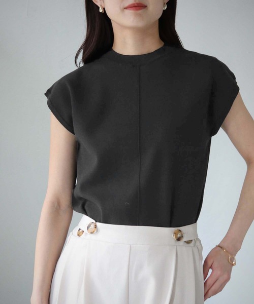 cheriella（シェリエラ）の「【cheriella】WEB限定ベーシックサマーニット４（ニット/セーター・レディース・ブルー/ブラック/カーキ/アイボリー/マスタード/チャコールグレー/グレイッシュベージュ/ブルーグリーン/ワイン・M）」の16枚目の写真