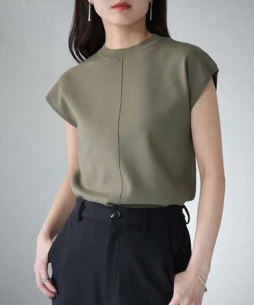 cheriella（シェリエラ）の「【cheriella】WEB限定ベーシックサマーニット４（ニット/セーター・レディース・ブルー/ブラック/カーキ/アイボリー/マスタード/チャコールグレー/グレイッシュベージュ/ブルーグリーン/ワイン・M）」の22枚目の写真