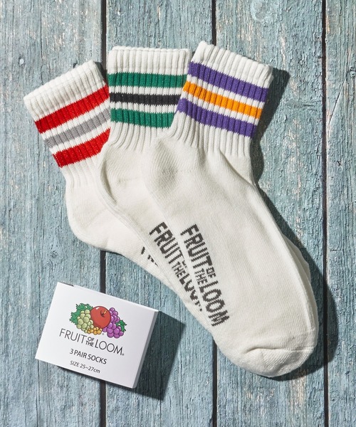 FRUIT OF THE LOOM(フルーツオブザルーム)の「【FRUIT OF THE LOOM/フルーツオブザルーム】カラフルラインソックス クルー丈 / クウォーター丈(ソックス/靴下・レディース・D/A/B/C・SMALL/MEDIUM)」の8枚目の写真
