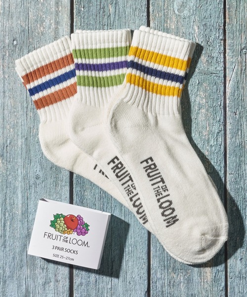 FRUIT OF THE LOOM(フルーツオブザルーム)の「【FRUIT OF THE LOOM/フルーツオブザルーム】カラフルラインソックス クルー丈 / クウォーター丈(ソックス/靴下・レディース・D/A/B/C・SMALL/MEDIUM)」の9枚目の写真