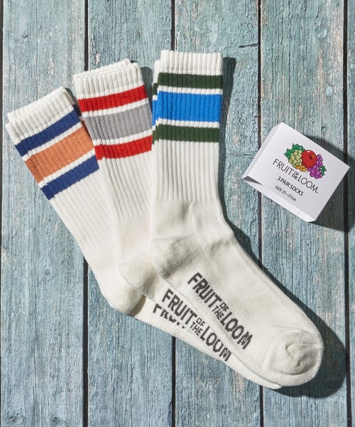 FRUIT OF THE LOOM(フルーツオブザルーム)の「【FRUIT OF THE LOOM/フルーツオブザルーム】カラフルラインソックス クルー丈 / クウォーター丈(ソックス/靴下・レディース・D/A/B/C・SMALL/MEDIUM)」の10枚目の写真