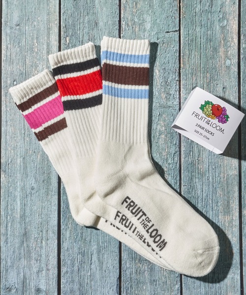 FRUIT OF THE LOOM(フルーツオブザルーム)の「【FRUIT OF THE LOOM/フルーツオブザルーム】カラフルラインソックス クルー丈 / クウォーター丈(ソックス/靴下・レディース・D/A/B/C・SMALL/MEDIUM)」の11枚目の写真