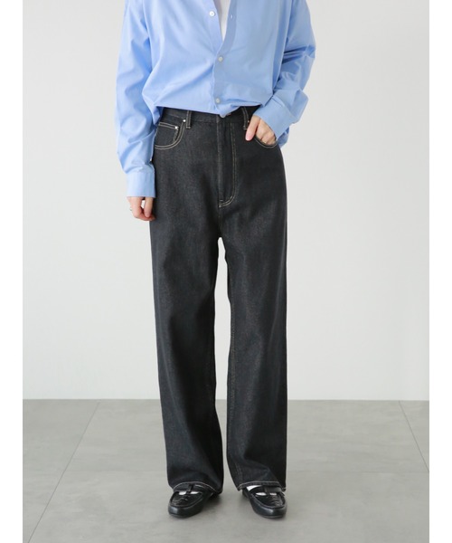 Lugnoncure(ルノンキュール)の「5ポケットデニムパンツ(デニムパンツ・レディース・ブラック/オフホワイト/ネイビー・MEDIUM/LARGE/SMALL)」の2枚目の写真