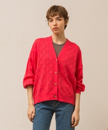 Allumer（アリュメール）の「アーガイルボリュームスリーブカーディガン（カーディガン/ボレロ）」