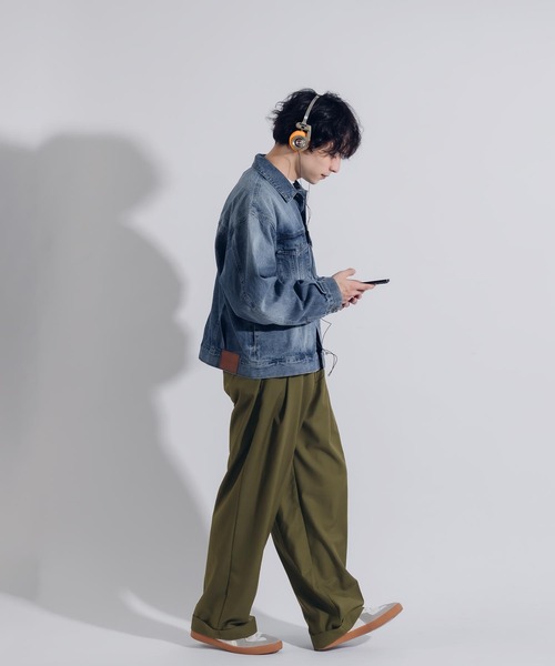 MUHET（ミュエータ）の「タックストレートパンツ（スラックス・レディース・カーキ/グレー/ブラウン/イエロー・X-LARGE/SMALL/MEDIUM）」の20枚目の写真