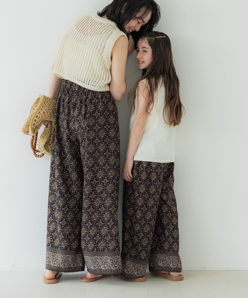セール】キッズ 親子お揃いヴィンテージポリエスニック柄パンツ