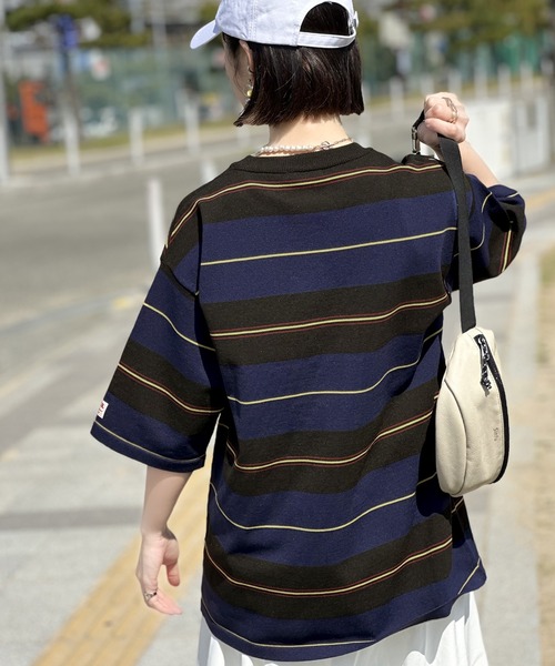 Java（ジャバ）の「《JaVaジャバ 別注》レトロ魅せ。マルチボーダー オーバーサイズTシャツ（Tシャツ/カットソー・メンズ・グレー/ネイビー・LARGE/MEDIUM/SMALL/X-LARGE）」の5枚目の写真