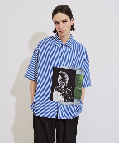 tk.TAKEO KIKUCHI(ティーケータケオキクチ)の「◆ネガポートレートシャツ(シャツ/ブラウス・メンズ・ライトグレー/ブラック/ブルー系2・01/02/03)」の3枚目の写真