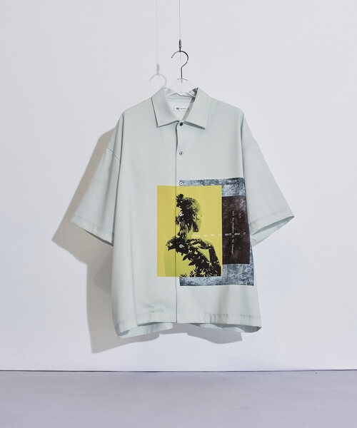 tk.TAKEO KIKUCHI(ティーケータケオキクチ)の「◆ネガポートレートシャツ(シャツ/ブラウス・メンズ・ライトグレー/ブラック/ブルー系2・01/02/03)」の1枚目の写真