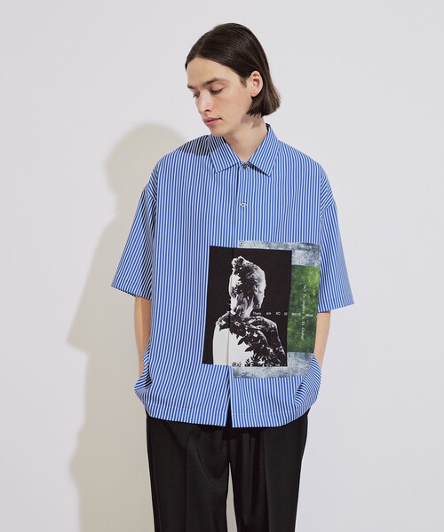 tk.TAKEO KIKUCHI(ティーケータケオキクチ)の「◆ネガポートレートシャツ(シャツ/ブラウス・メンズ・ライトグレー/ブラック/ブルー系2・01/02/03)」の4枚目の写真