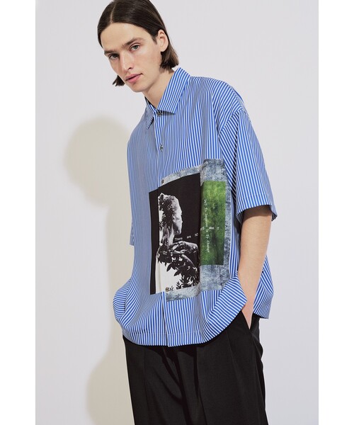 tk.TAKEO KIKUCHI(ティーケータケオキクチ)の「◆ネガポートレートシャツ(シャツ/ブラウス・メンズ・ライトグレー/ブラック/ブルー系2・01/02/03)」の5枚目の写真