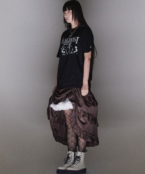 NICE GHOST CLUB（ナイスゴーストクラブ）の「A'GEM/9 × .kom『NICE GHOST CLUB/ナイスゴーストクラブ』NAMASTE SKELETON TEE/ナマステ スケルトンティーシャツ 半袖カットソー（Tシャツ/カットソー・レディース・ブラック/ホワイト/ピンク/ライトグリーン・M/L）」の9枚目の写真