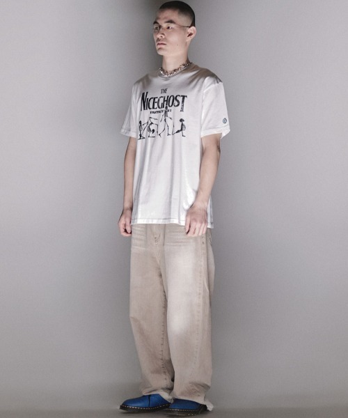 NICE GHOST CLUB（ナイスゴーストクラブ）の「A'GEM/9 × .kom『NICE GHOST CLUB/ナイスゴーストクラブ』NAMASTE SKELETON TEE/ナマステ スケルトンティーシャツ 半袖カットソー（Tシャツ/カットソー・レディース・ブラック/ホワイト/ピンク/ライトグリーン・M/L）」の6枚目の写真