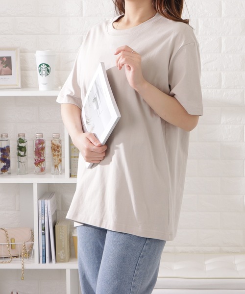 DAYRA(デイラ)の「ミニマル半袖カラーTシャツ(Tシャツ/カットソー・レディース・ブラック/ブルー/グレー/ネイビー/グリーン/ベージュ/ホワイト・XL/M/S/L)」の4枚目の写真