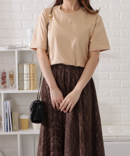 DAYRA(デイラ)の「ミニマル半袖カラーTシャツ(Tシャツ/カットソー・レディース・ブラック/ブルー/グレー/ネイビー/グリーン/ベージュ/ホワイト・XL/M/S/L)」の8枚目の写真