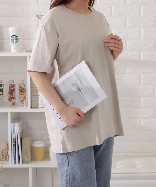 DAYRA(デイラ)の「ミニマル半袖カラーTシャツ(Tシャツ/カットソー・レディース・ブラック/ブルー/グレー/ネイビー/グリーン/ベージュ/ホワイト・XL/M/S/L)」の11枚目の写真