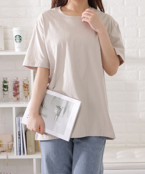 DAYRA(デイラ)の「ミニマル半袖カラーTシャツ(Tシャツ/カットソー・レディース・ブラック/ブルー/グレー/ネイビー/グリーン/ベージュ/ホワイト・XL/M/S/L)」の12枚目の写真