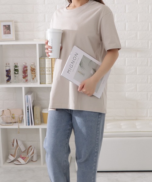 DAYRA(デイラ)の「ミニマル半袖カラーTシャツ(Tシャツ/カットソー・レディース・ブラック/ブルー/グレー/ネイビー/グリーン/ベージュ/ホワイト・XL/M/S/L)」の13枚目の写真