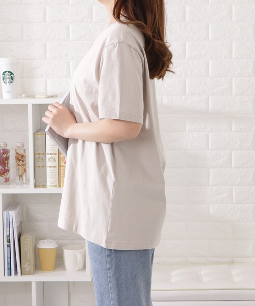 DAYRA(デイラ)の「ミニマル半袖カラーTシャツ(Tシャツ/カットソー・レディース・ブラック/ブルー/グレー/ネイビー/グリーン/ベージュ/ホワイト・XL/M/S/L)」の14枚目の写真