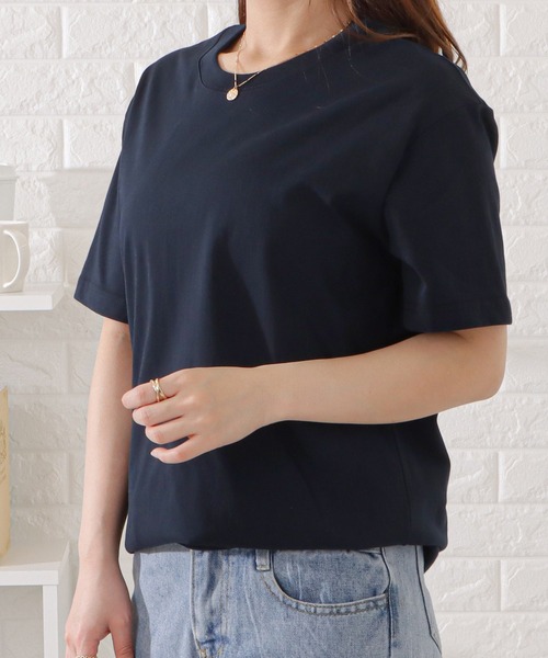 DAYRA(デイラ)の「ミニマル半袖カラーTシャツ(Tシャツ/カットソー・レディース・ブラック/ブルー/グレー/ネイビー/グリーン/ベージュ/ホワイト・XL/M/S/L)」の18枚目の写真