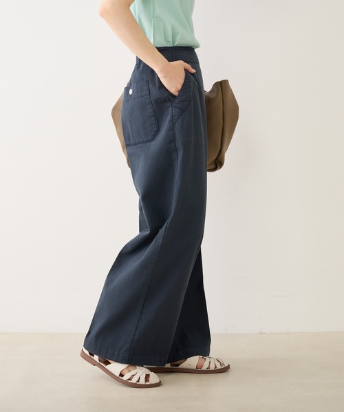 PUAL CE CIN（ピュアルセシン）の「甘撚りツイルマリンパンツ（その他パンツ・レディース・ネイビー/オフホワイト/カーキ・FREE）」の4枚目の写真