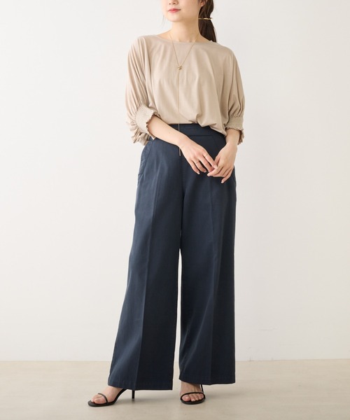 PUAL CE CIN（ピュアルセシン）の「甘撚りツイルマリンパンツ（その他パンツ・レディース・ネイビー/オフホワイト/カーキ・FREE）」の12枚目の写真