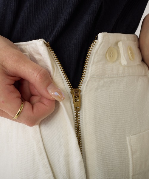 PUAL CE CIN（ピュアルセシン）の「甘撚りツイルマリンパンツ（その他パンツ・レディース・ネイビー/オフホワイト/カーキ・FREE）」の17枚目の写真