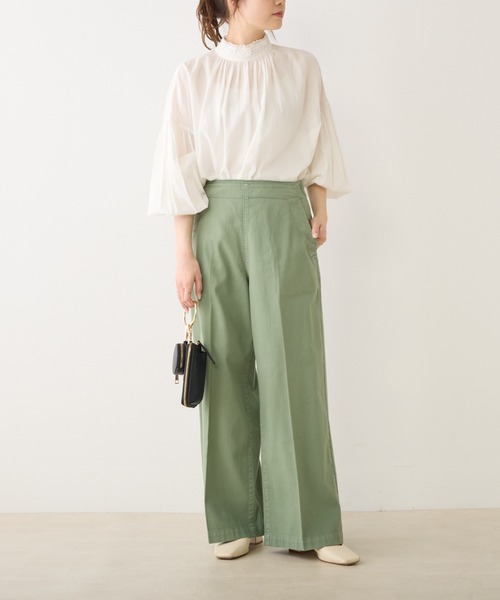 PUAL CE CIN（ピュアルセシン）の「甘撚りツイルマリンパンツ（その他パンツ・レディース・ネイビー/オフホワイト/カーキ・FREE）」の5枚目の写真