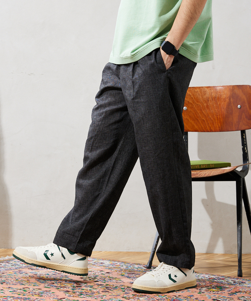 JOURNAL STANDARD relume（ジャーナルスタンダード　レリューム）の「セミワイド リネンブレンドイージーパンツ（その他パンツ・メンズ・ベージュ/ブラウン/カーキ/ブラックミックス・MEDIUM/LARGE）」の16枚目の写真