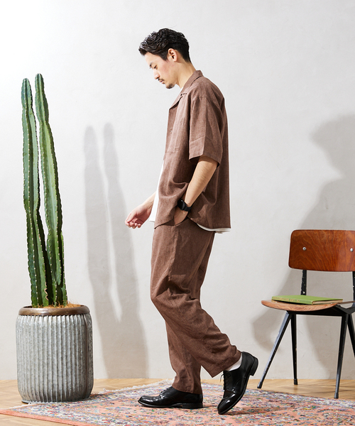 JOURNAL STANDARD relume（ジャーナルスタンダード　レリューム）の「セミワイド リネンブレンドイージーパンツ（その他パンツ・メンズ・ベージュ/ブラウン/カーキ/ブラックミックス・MEDIUM/LARGE）」の17枚目の写真