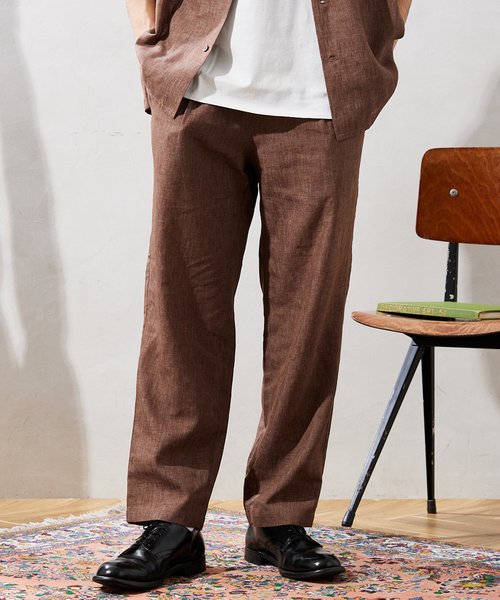 JOURNAL STANDARD relume（ジャーナルスタンダード　レリューム）の「セミワイド リネンブレンドイージーパンツ（その他パンツ・メンズ・ベージュ/ブラウン/カーキ/ブラックミックス・MEDIUM/LARGE）」の18枚目の写真