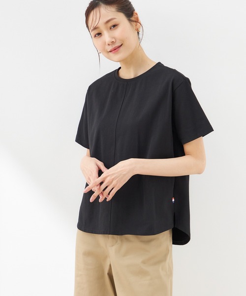 Petit Honfleur(プチオンフルール)の「【接触冷感・UVカット】オーガニックコットンラウンドヘムTシャツ(Tシャツ/カットソー・レディース・ホワイト/ブラック/イエロー/オレンジ・L/M)」の22枚目の写真