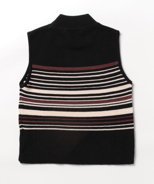 SpRay（スプレイ）の「マルチボーダーハイネックタンク（タンクトップ・レディース・グレイッシュベージュ/ブラック/カーキ/モカ/ベージュ・FREE）」の6枚目の写真