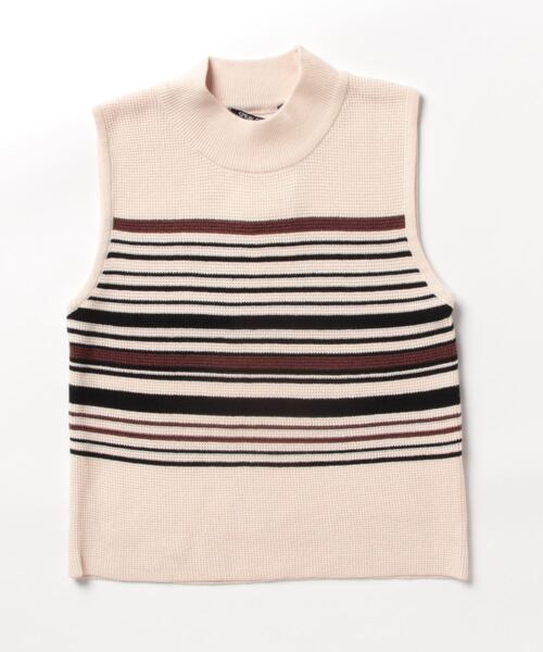 SpRay（スプレイ）の「マルチボーダーハイネックタンク（タンクトップ・レディース・グレイッシュベージュ/ブラック/カーキ/モカ/ベージュ・FREE）」の16枚目の写真