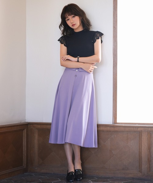 SAISON DE PAPILLON(セゾンドパピヨン)の「ケミカルレーススリーブリブサマーニット(ニット/セーター・レディース・ブラック/ベージュ/モカ・M/L)」の6枚目の写真